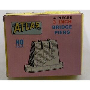 Atlas HO Scale #81 4  piece 3" Bridge Piers New In Box !